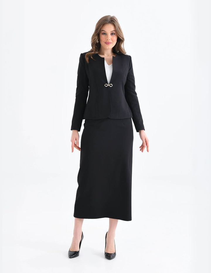 NDL Women Black Women's Suit with Pencil Skirt - College Station