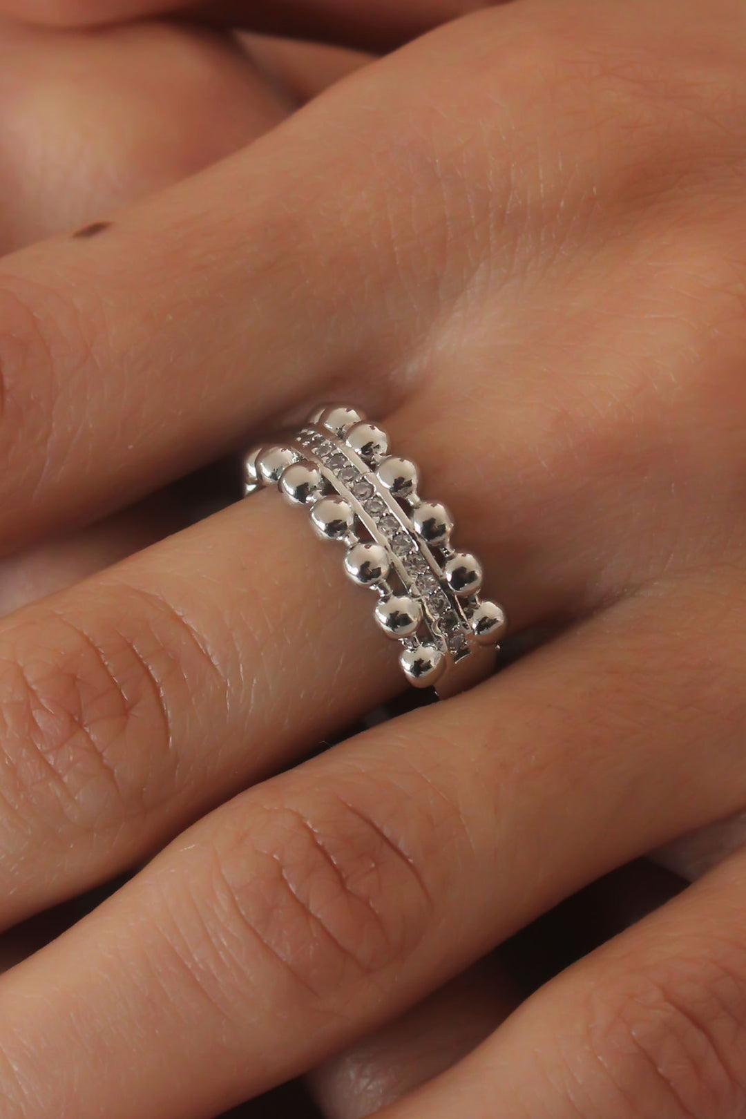EBJ Silver Color Zircon Stone Women's Ring - Delicias