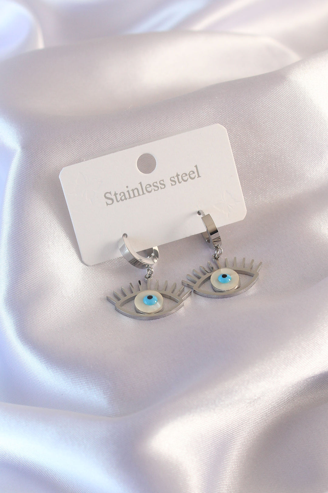 EBJ Steel Silver Color Eye Figure Women Earring - Narón