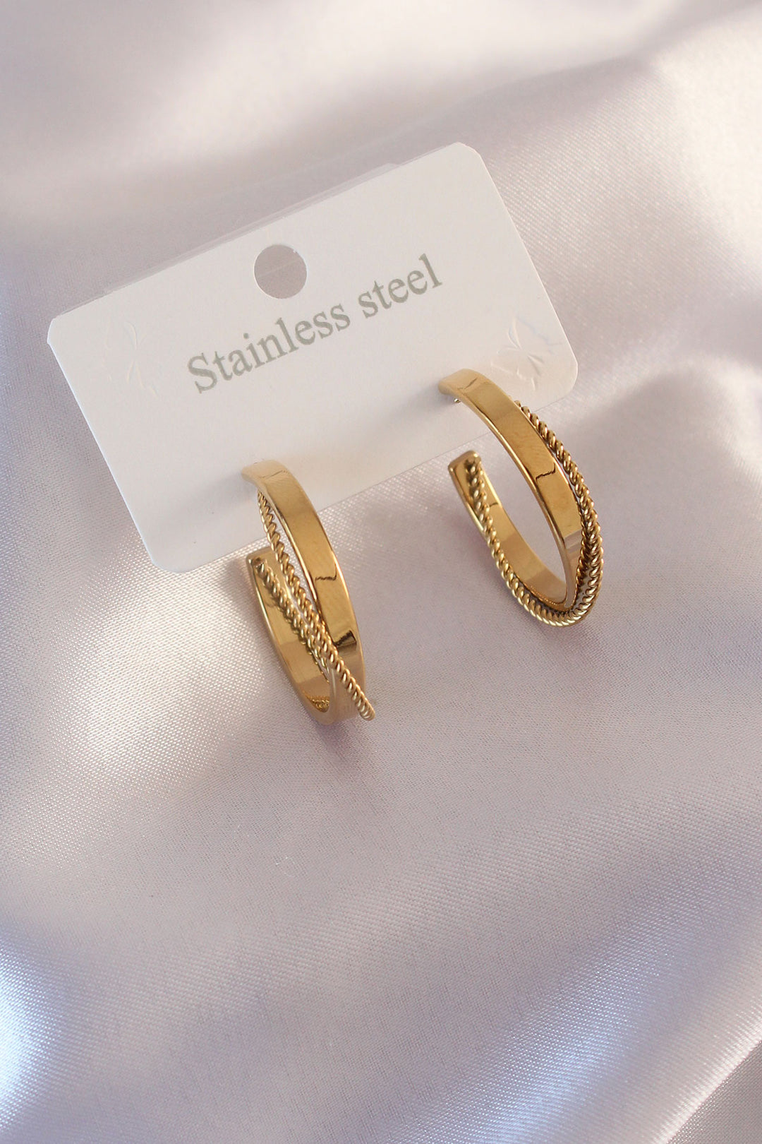 EBJ Steel Gold Color Spiral Model Women's Earring - Manchester