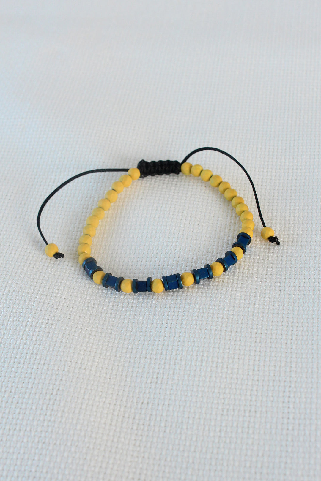 EBJ Yellow Blue Markome Natural Stone Men's Bracelet - Temoaya