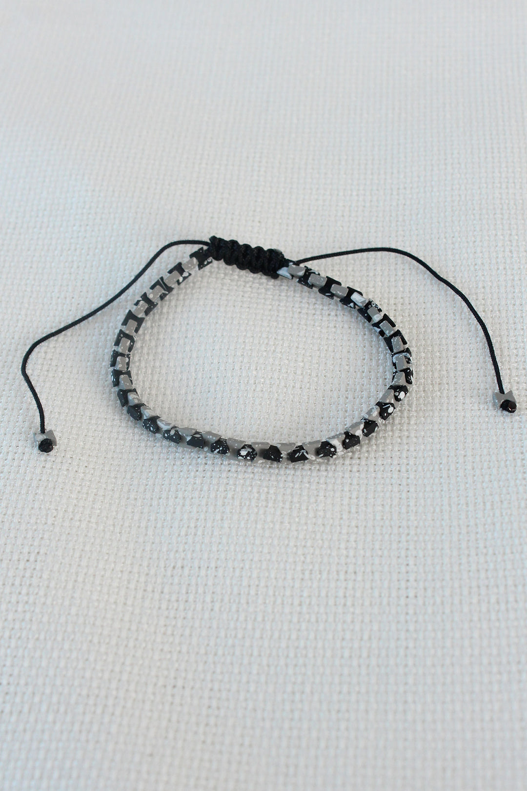 EBJ Black Gray Macrame Natural Stone Men's Bracelet - Schenectady