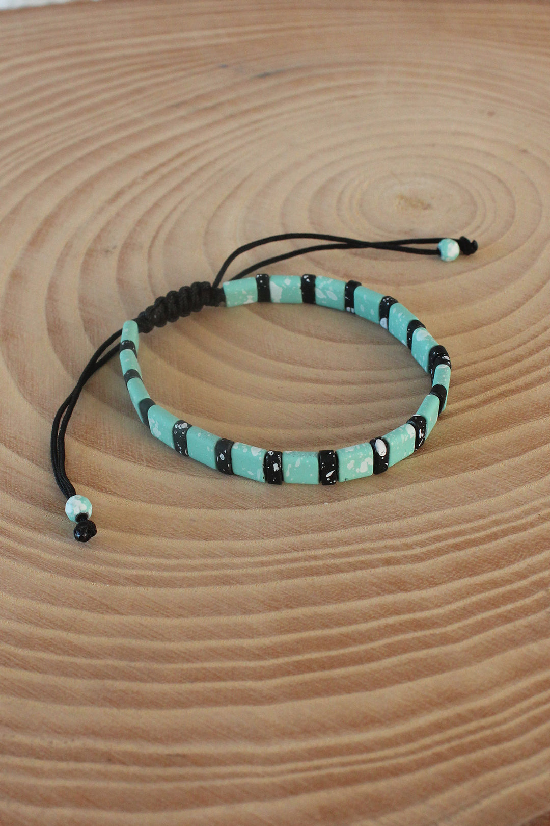 EBJ Water Green Black Macrame Natural Stone Men's Bracelet - Grand Junction