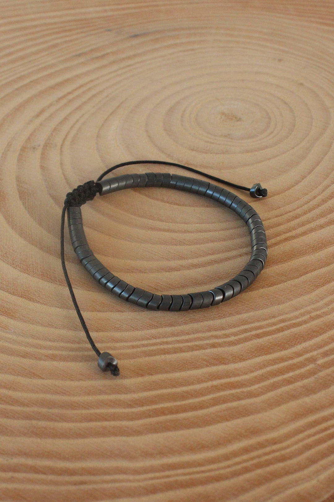 EBJ Matte Black Color Macrame Natural Stone Men's Bracelet - Ixtaczoquitlán