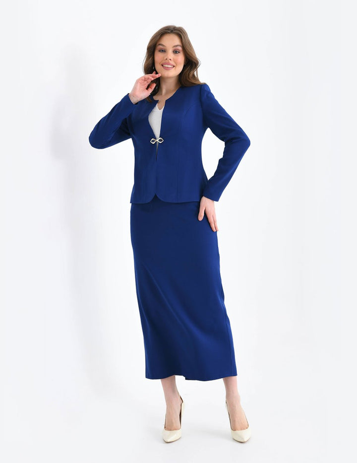 NDL Women Navy Blue Women's Suit with Pencil Skirt - Lakeville
