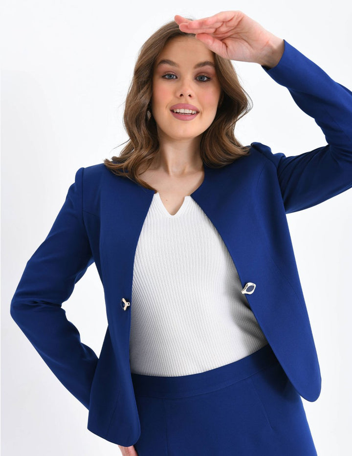 NDL Women Navy Blue Women's Suit with Pencil Skirt - Lakeville