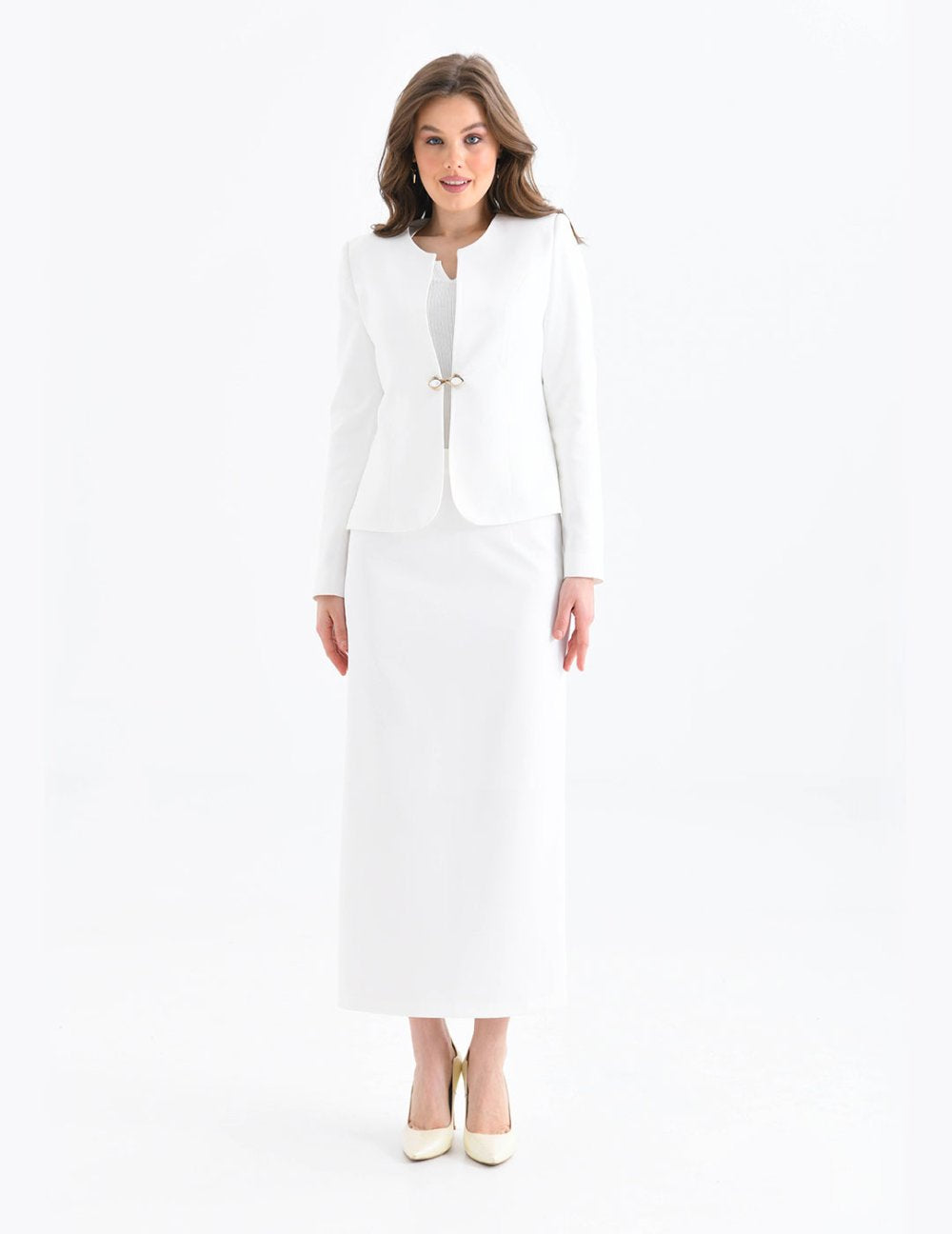 NDL Women Pencil Skirt Women's Suit White - Ingolstadt