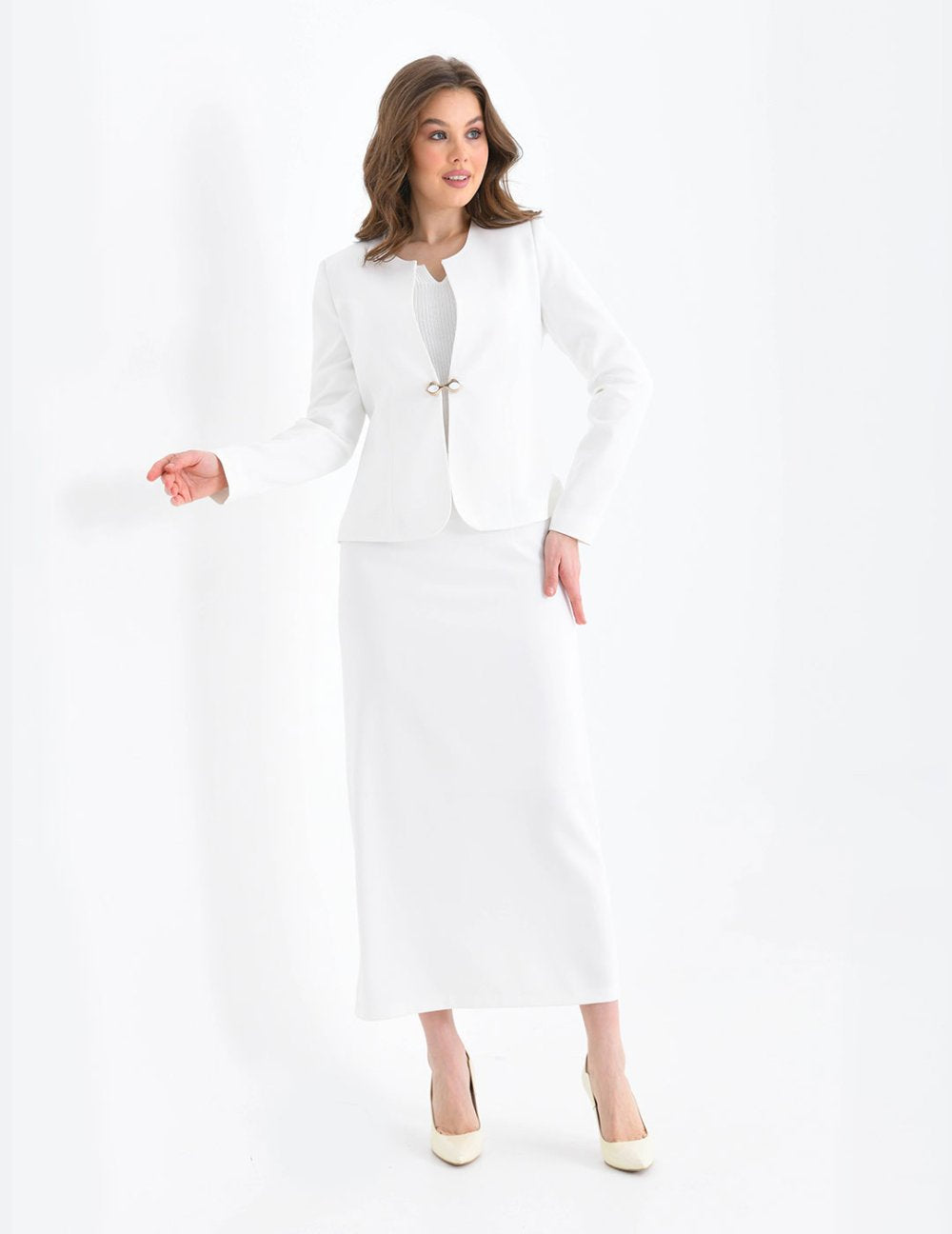 NDL Women Pencil Skirt Women's Suit White - Ingolstadt