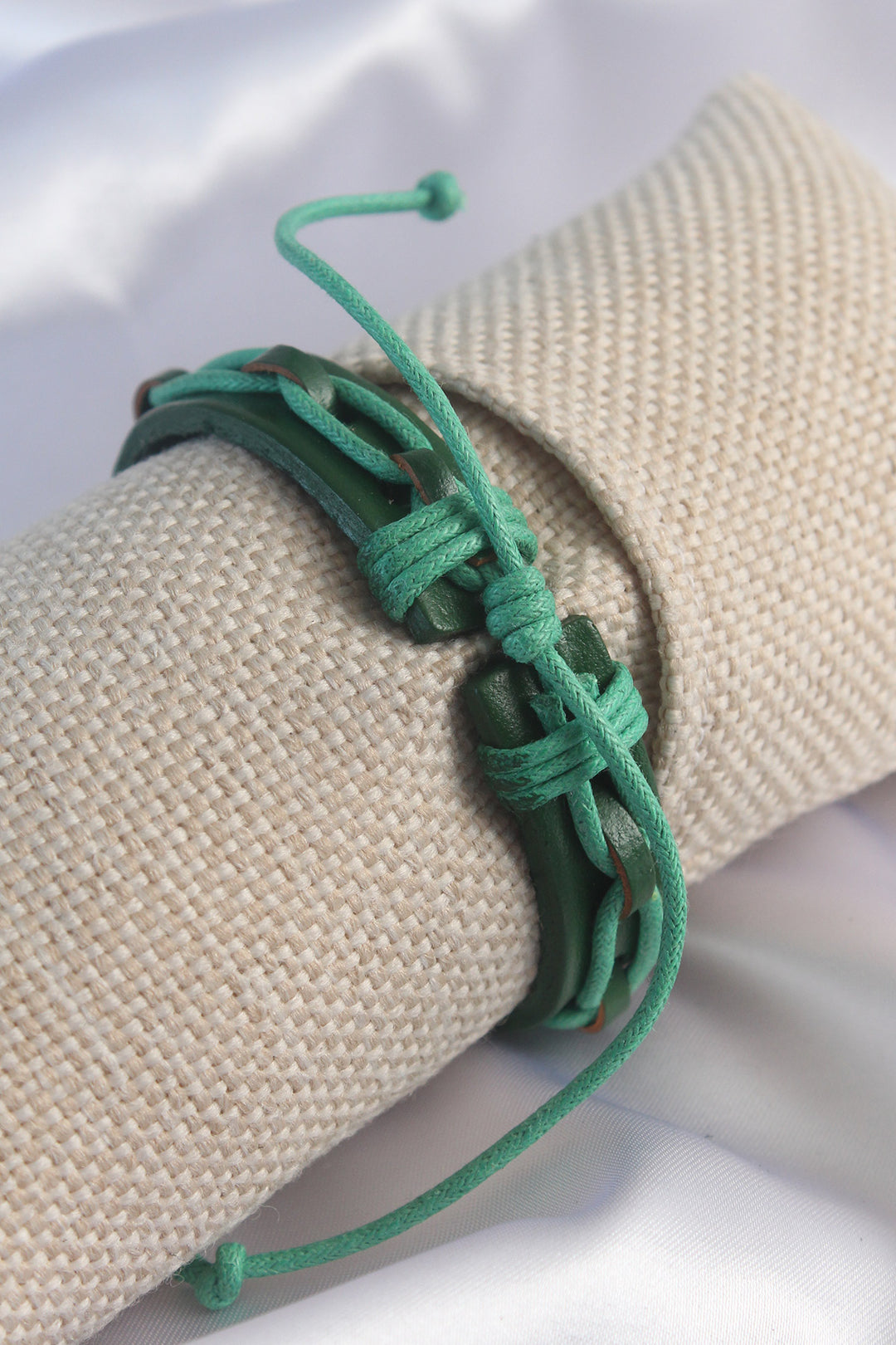 EBJ Green Color Leather String Men's Bracelet - Gallatin