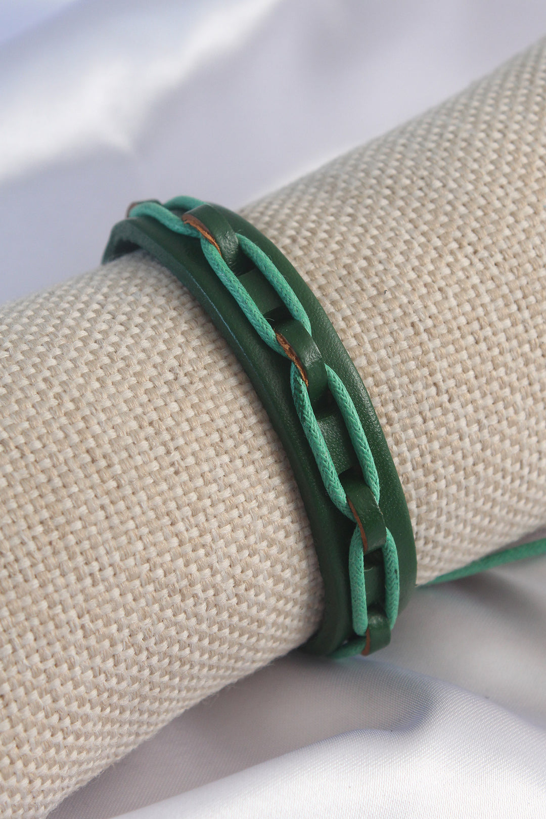 EBJ Green Color Leather String Men's Bracelet - Gallatin