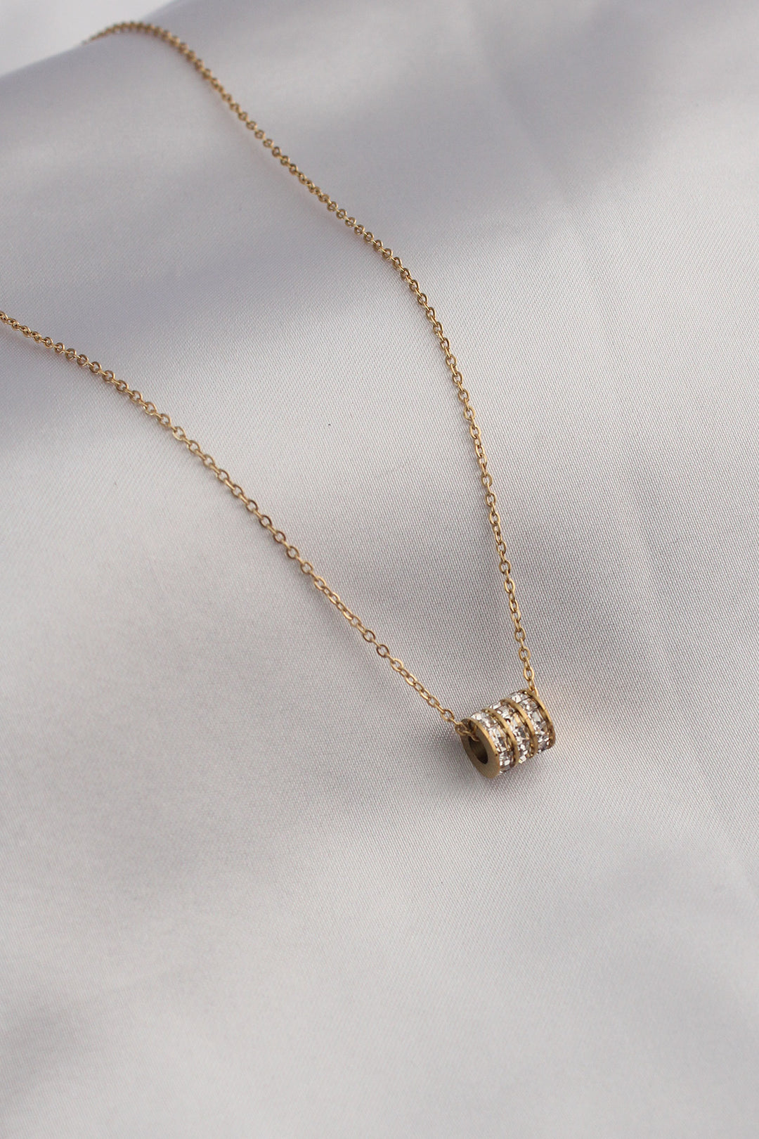 EBJ 316L Steel Gold Color Zircon Stone Women's Necklace - Basel