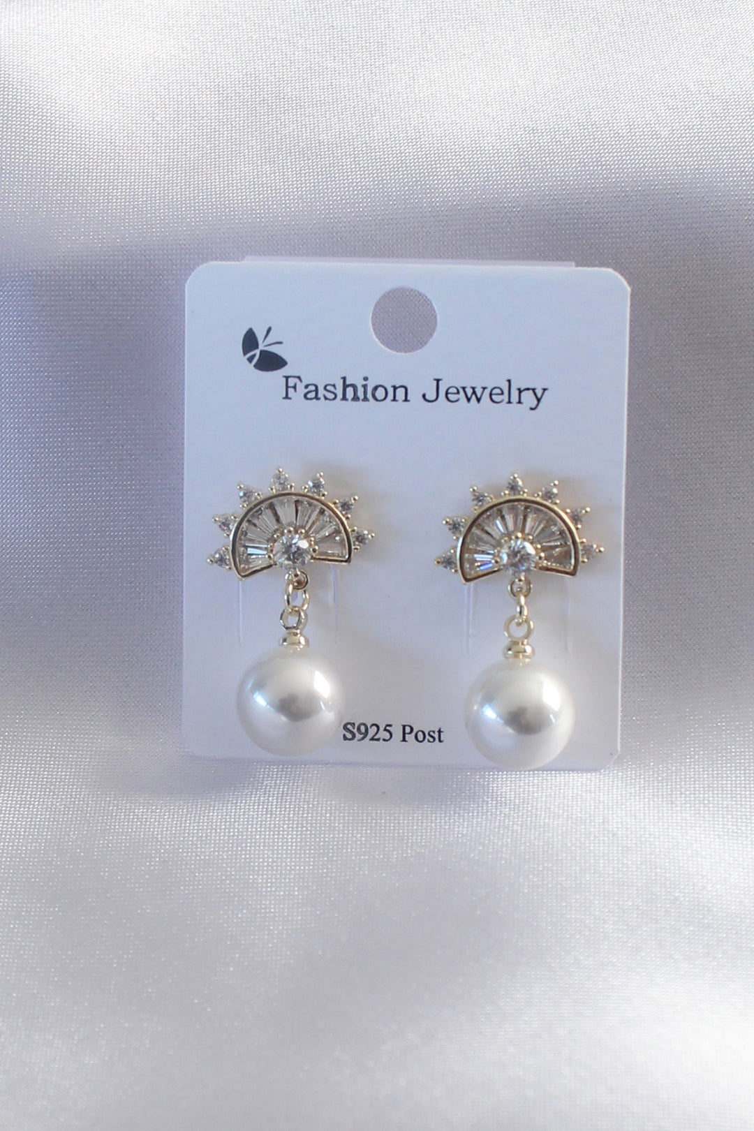 EBJ Gold Color Zircon Stone Pearl Dangle Model Women's Earring - Dunfermline