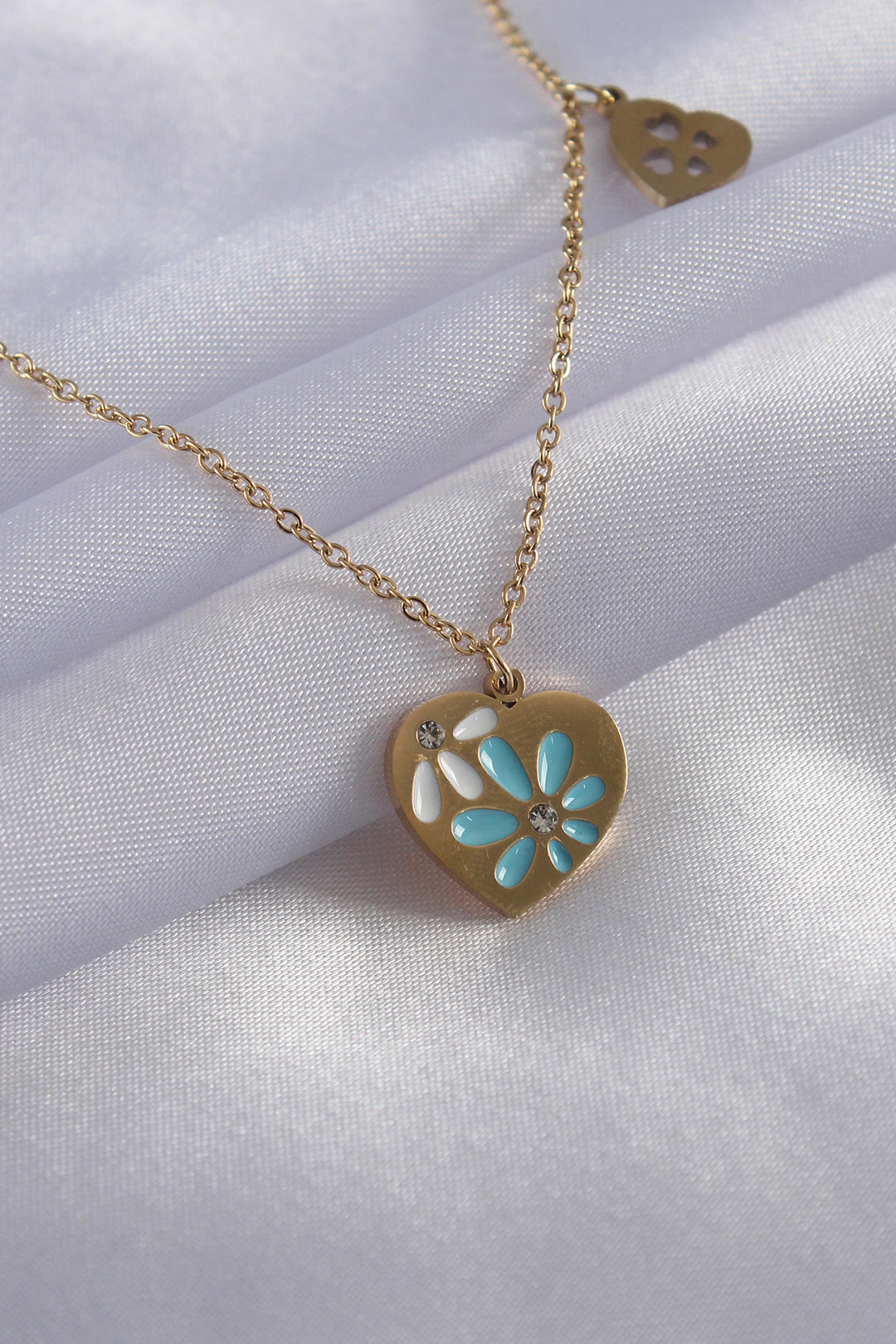 EBJ 316L Steel Gold Color Processing Heart Figure Women's Necklace - Tonalá