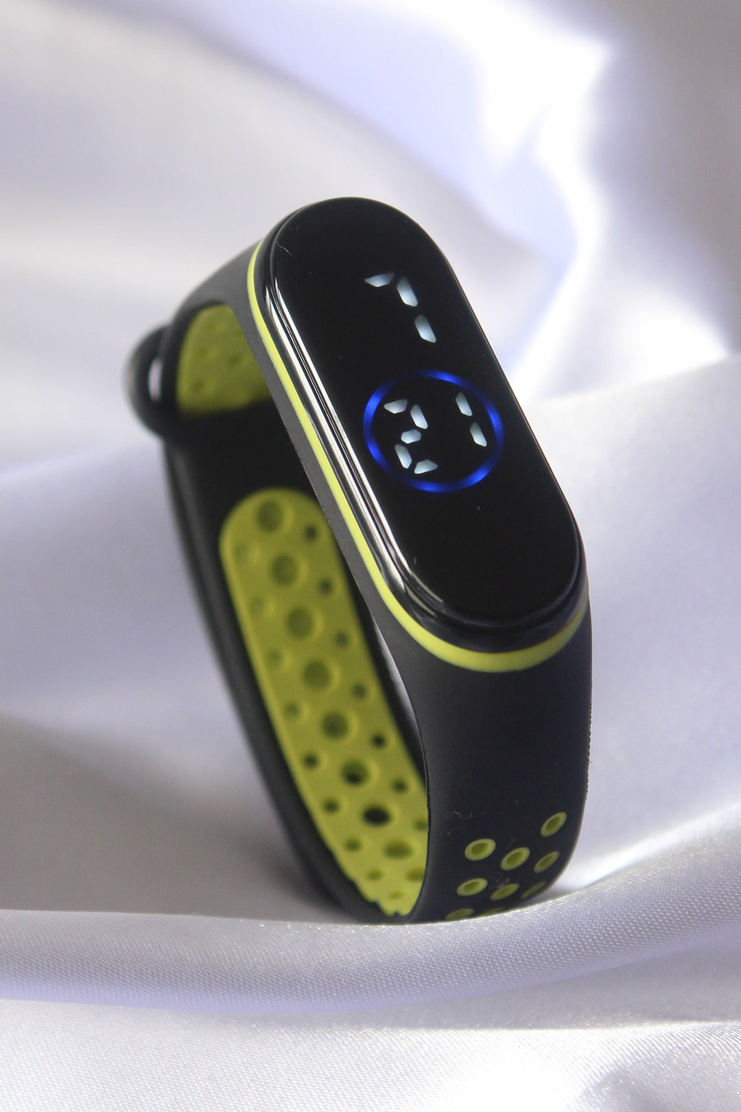 EBJ Black Yellow Color Silicone Digital Touch LED Watch - Fullerton