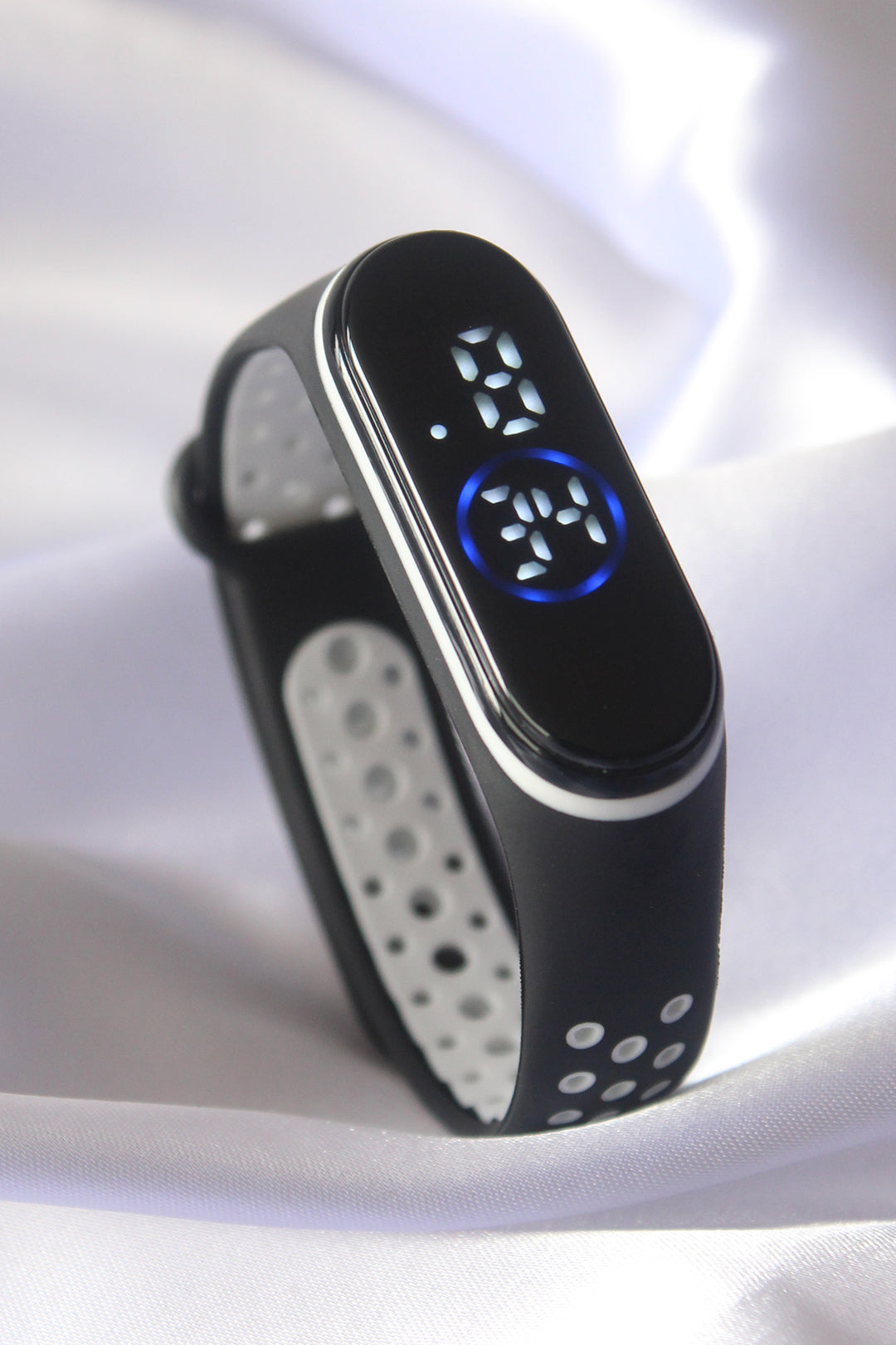EBJ Black and White Color Silicone Strap Digital Touch LED Watch - Haarlem