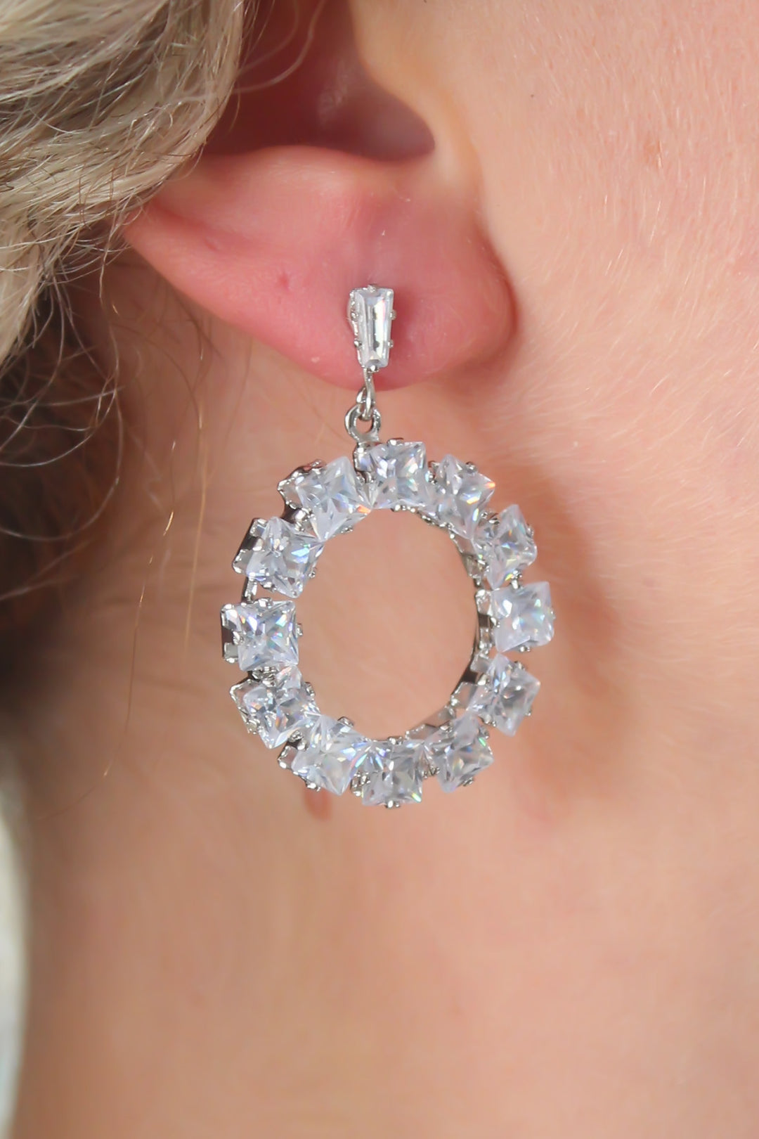 EBJ Silver Color Zircon Stone Women's Earring - Chino Hills