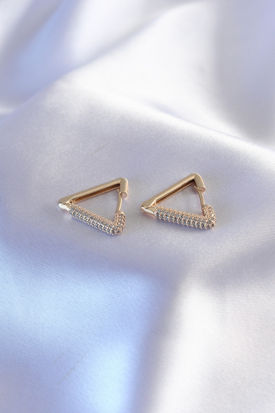 EBJ Gold Color Zircon Stone Triangle Model Women's Earring - Jackson