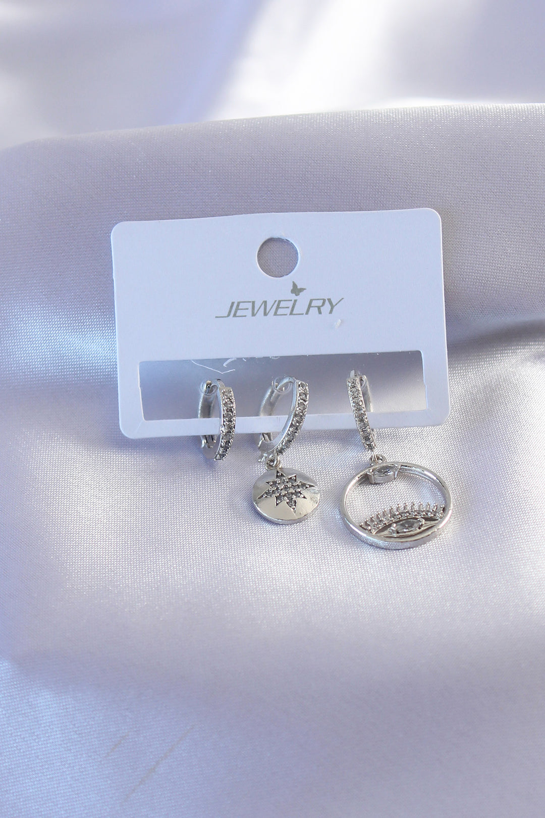 EBJ Silver Color Zircon Stone Eye Figure Women's Earring - Rock Hill