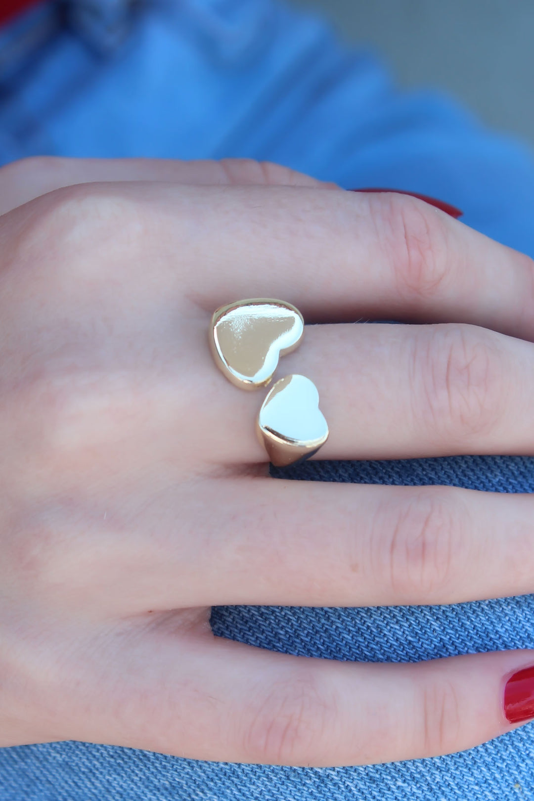 EBJ Gold Color Heart Shape Women's Ring - Tlalmanalco