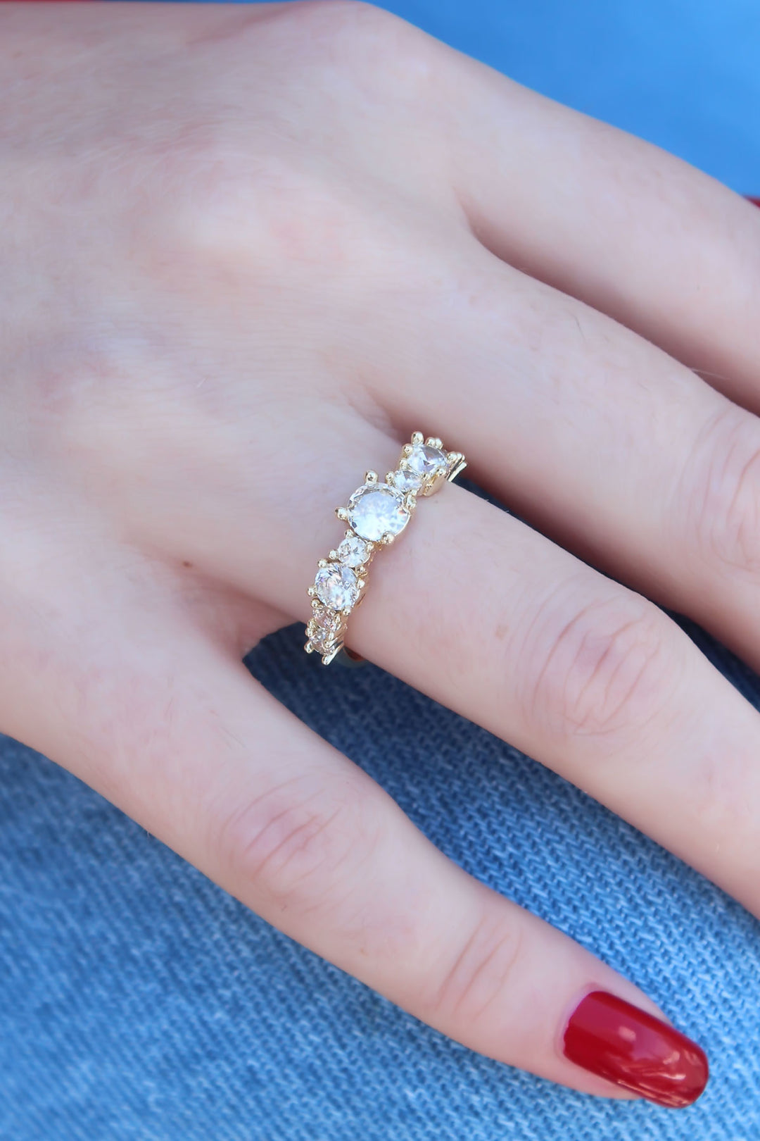 EBJ Gold Color Zircon Stone Women's Ring - Perugia