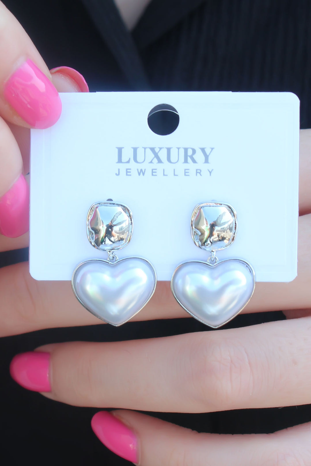 EBJ Silver Color Heart Pattern Brass Women's Earring - Eisenach