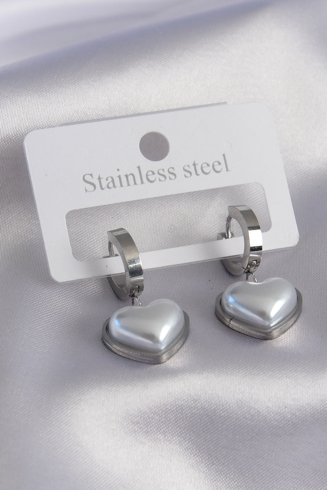 EBJ 316L Stainless Steel Silver Color Heart Model Women's Earring - Santurce-Antiguo