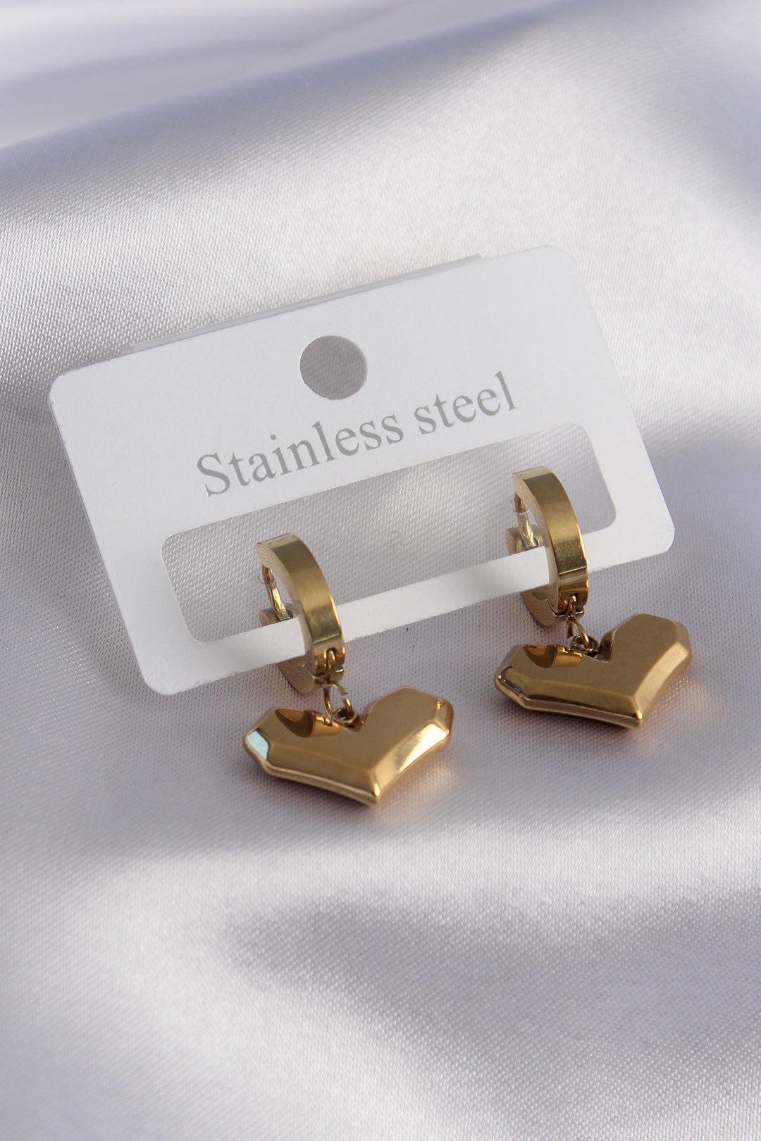 EBJ 316L Steel Gold Color Heart Shaped Women's Earrings - Brindisi