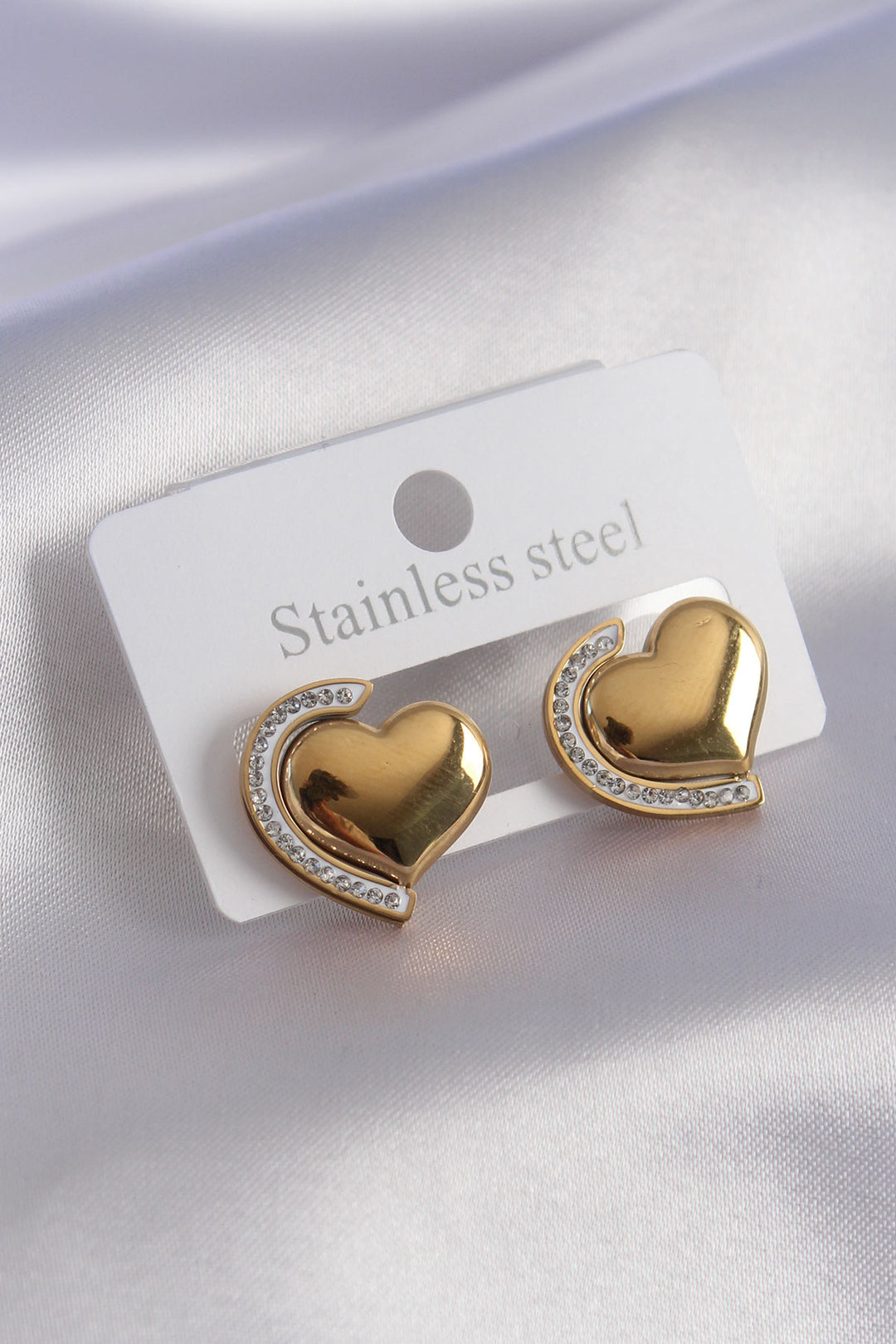 EBJ 316L Steel Gold Color Heart Shaped Women's Earrings - New Plymouth