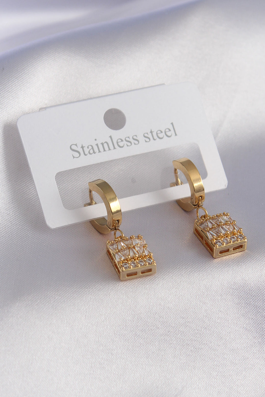 EBJ 316L Steel Gold Color Baguette Women's Earring - Upper Arlington