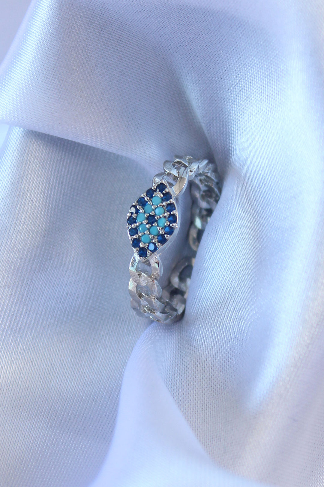 EBJ Silver Color Eye Model Evil Eye Women's Ring - Annemasse