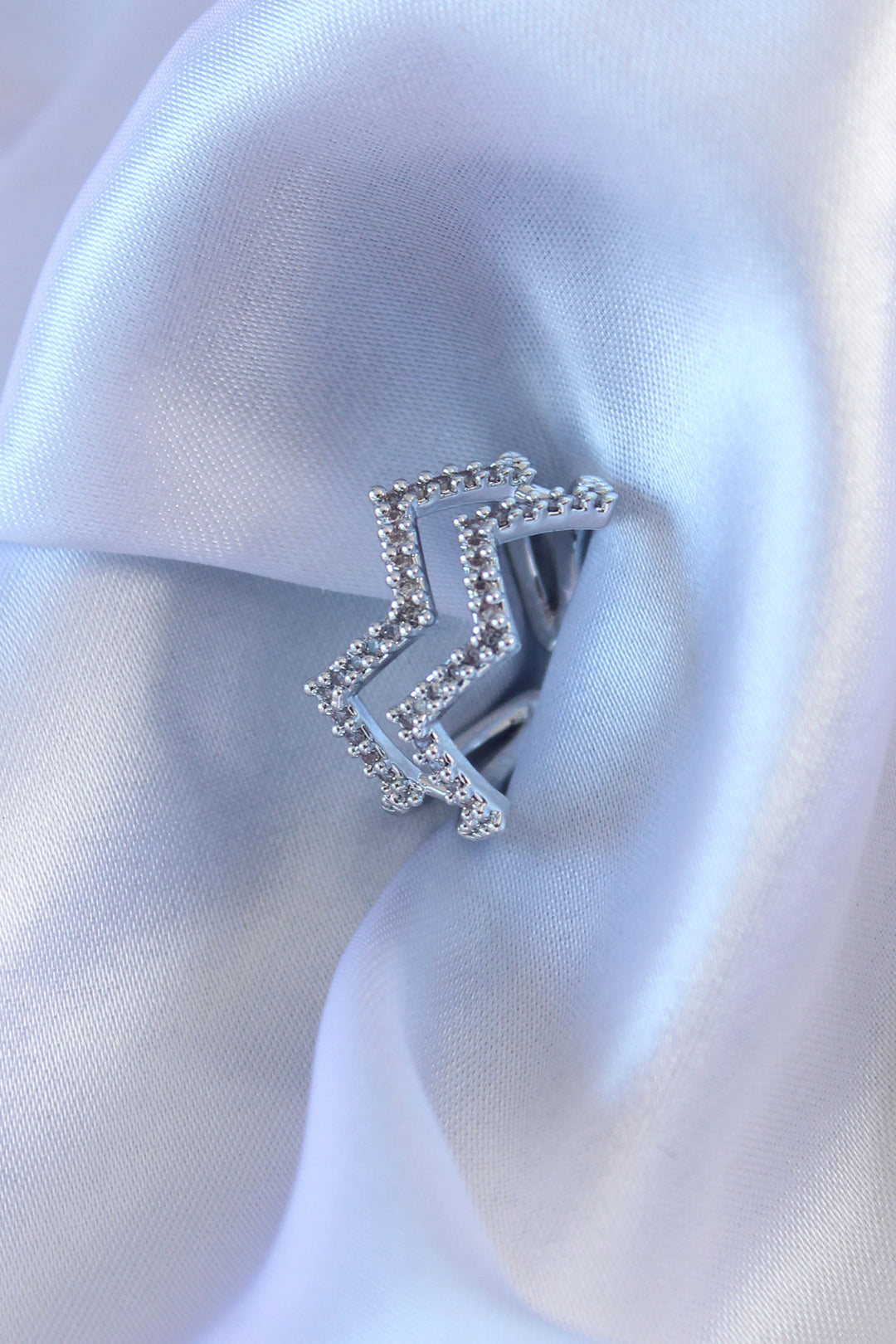 EBJ Silver Color Zircon Stone Women's Ring - Blanes