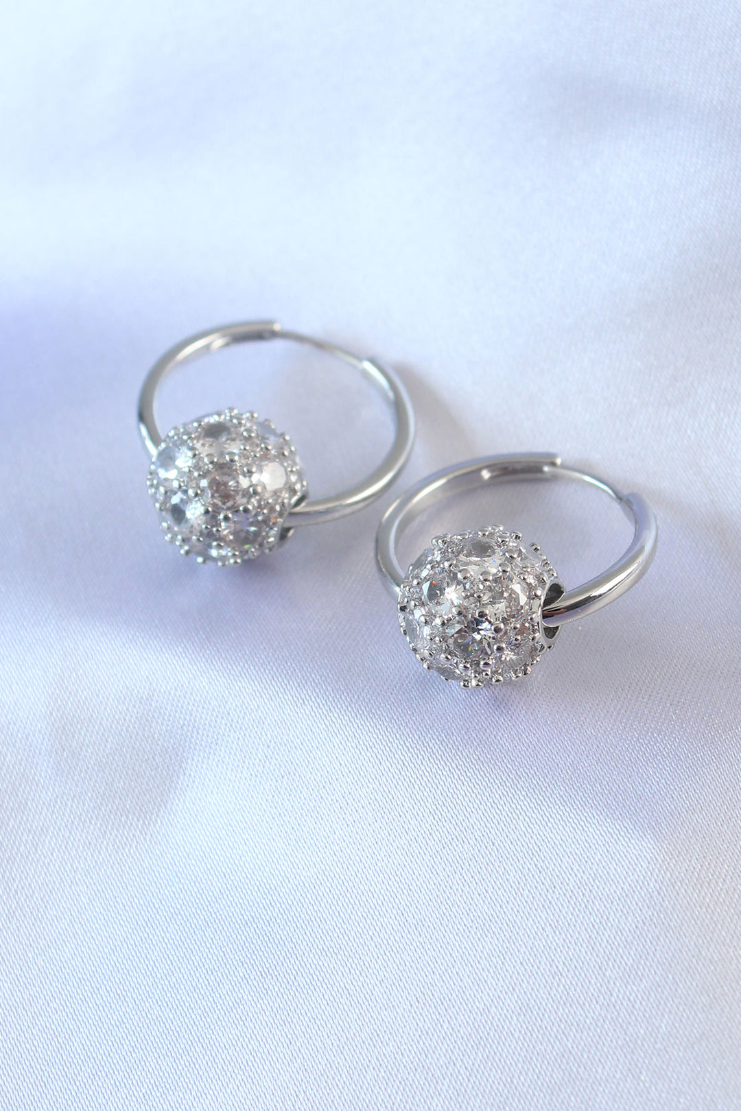 EBJ Silver Color Top Model Brass Earrings with Zircon Stone for Women - Úbeda