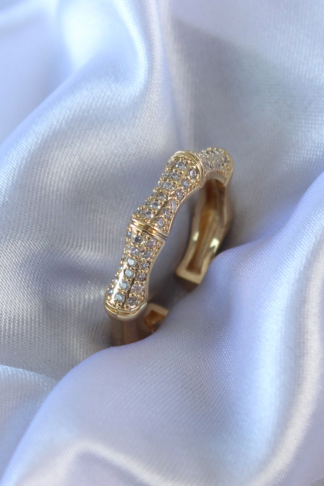 EBJ Gold Color Brass Women's Ring with Zircon Stone - Melitopol