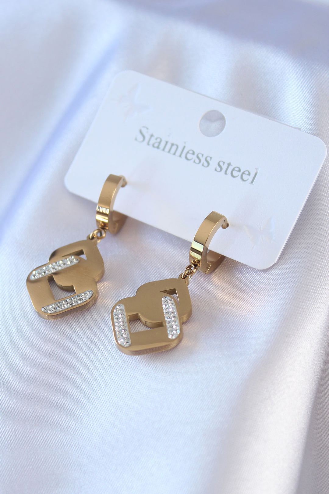EBJ 316L Steel Gold Color Zircon Stone Women's Earring - Pueblo West