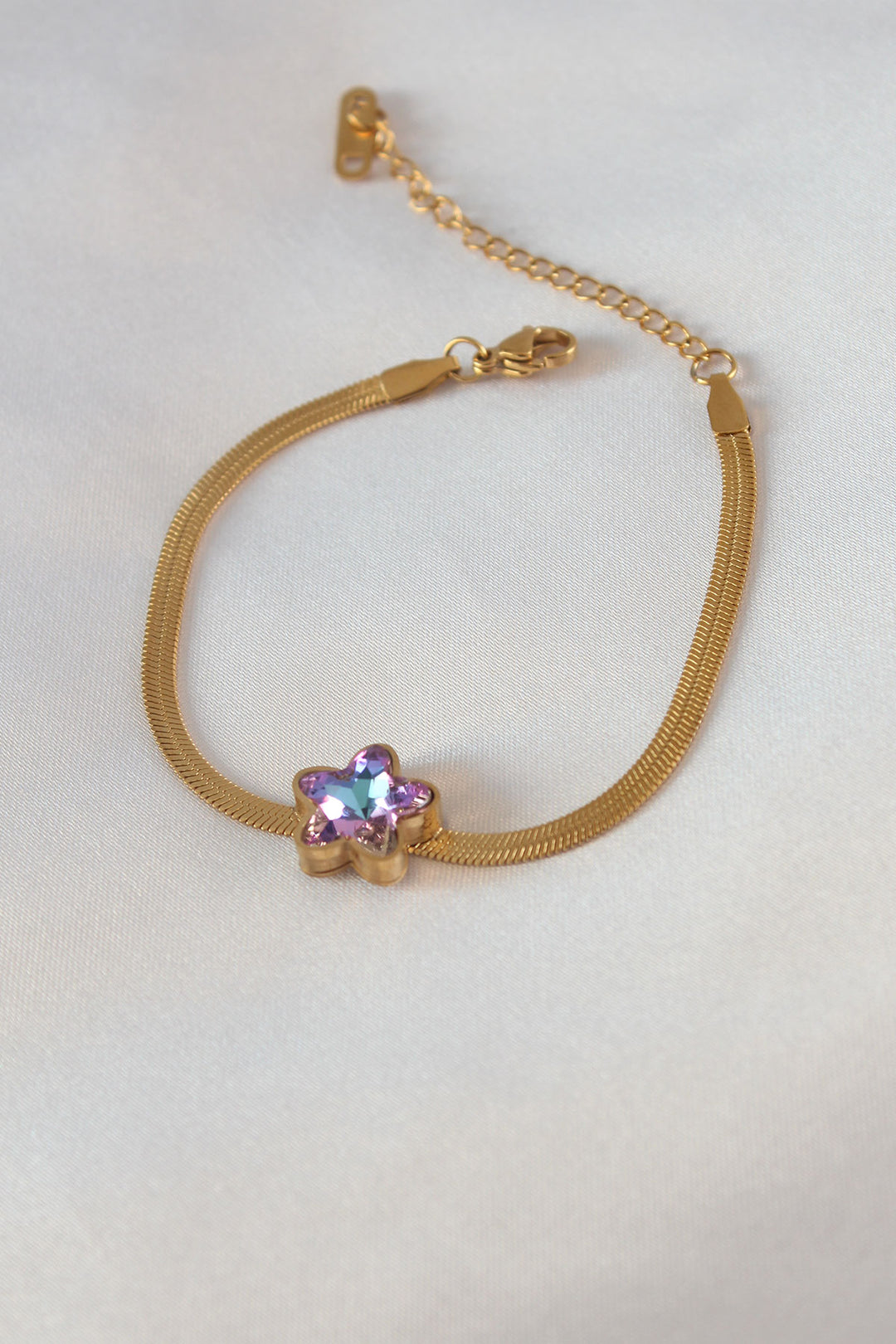 EBJ 316L Steel Gold Color Crystal Stone Star Model Women's Bracelet - Jackson