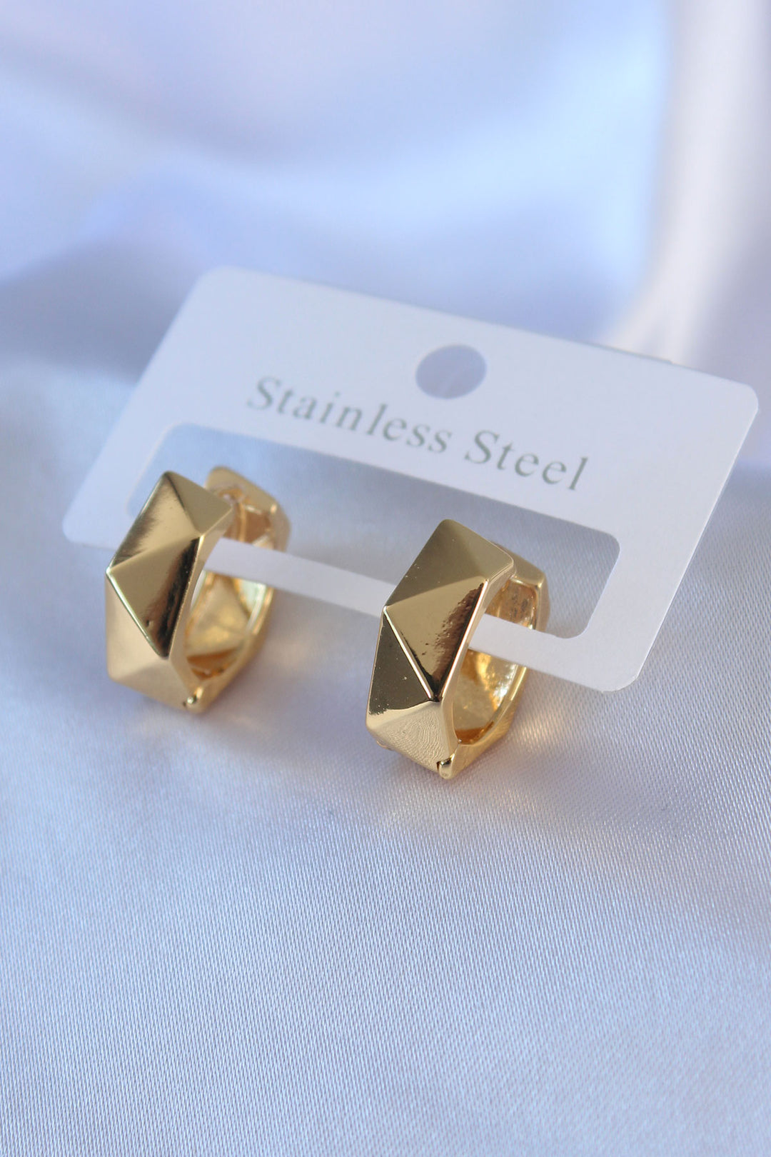EBJ 316L Steel Gold Color Geometric Ring Model Women's Earring - Webster