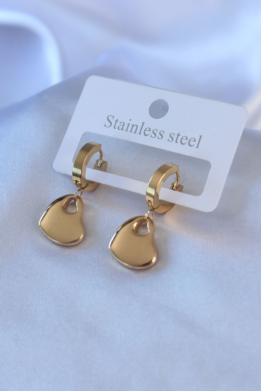 EBJ 316L Steel Gold Color Heart Shaped Women's Earrings - Lancaster