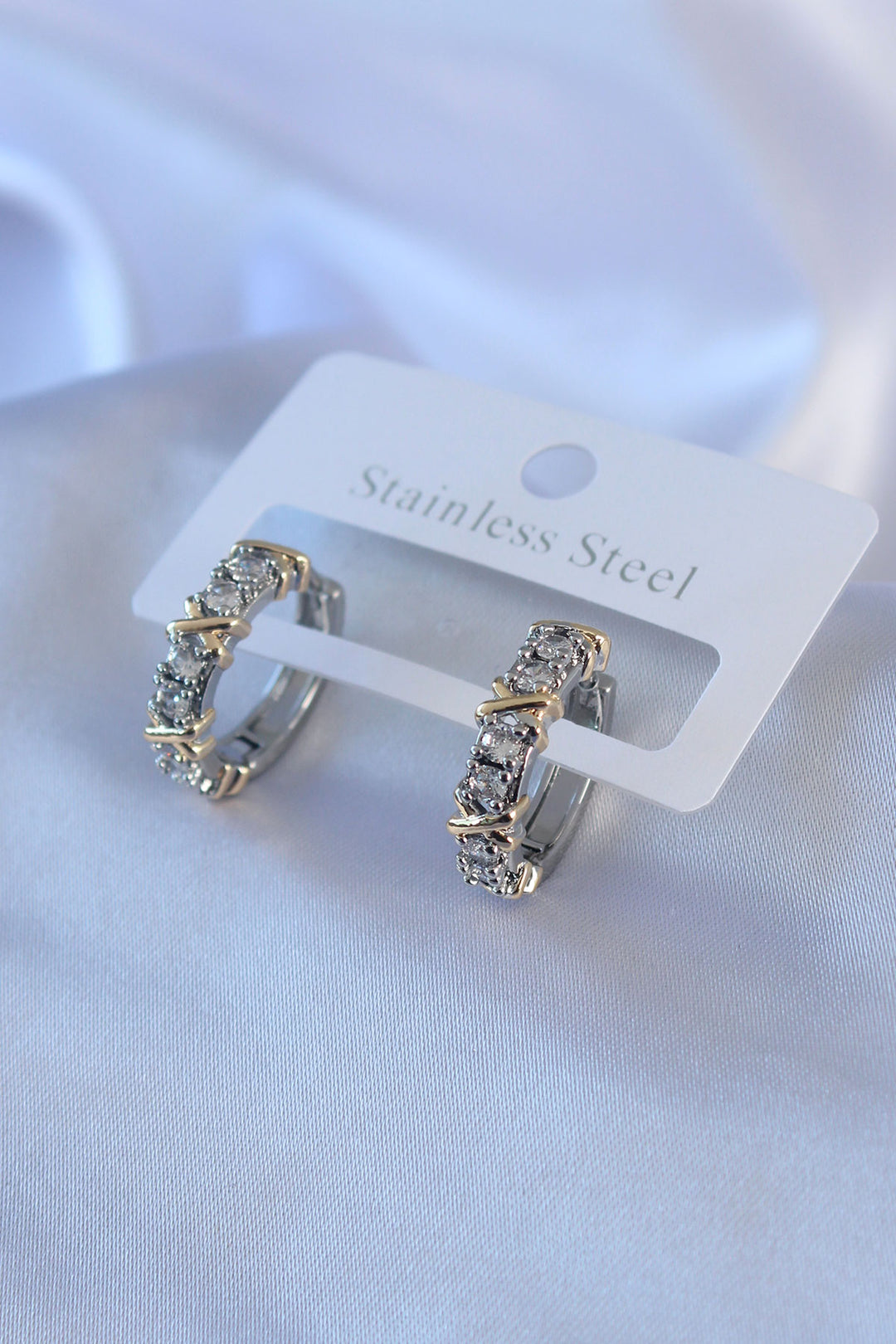 EBJ 316L Stainless Steel Silver Color Zircon Stone Xoxo Model Women's Earrings - Upper Darby