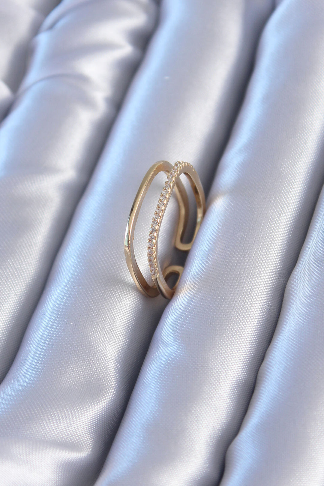 EBJ Elegant Model 2-Piece Gold Color Brass Women's Ring - Anderson