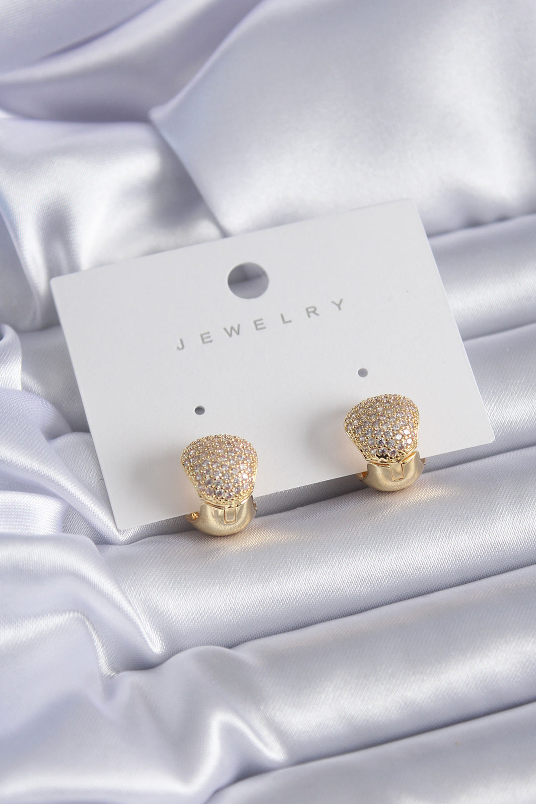 EBJ Gold Color Brass Earrings with Zircon Stone for Women - Vila Nova de Gaia