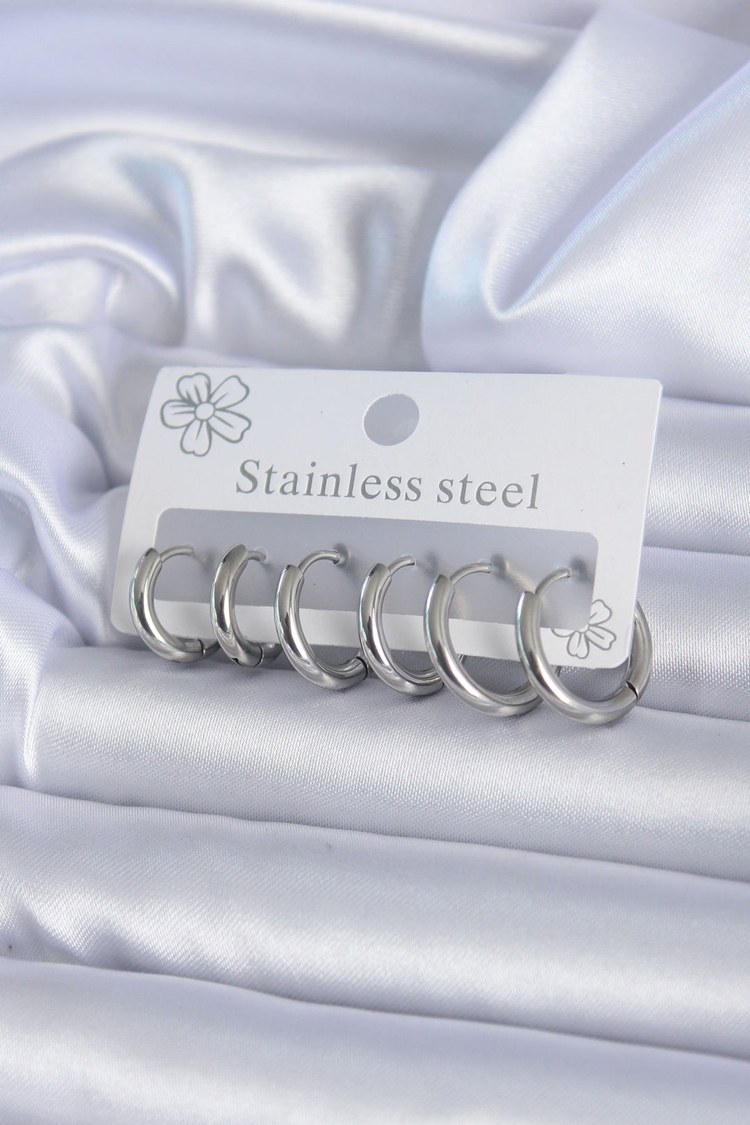 EBJ 316L Stainless Steel Silver Color Ring Women Earring Set - Saint-Étienne