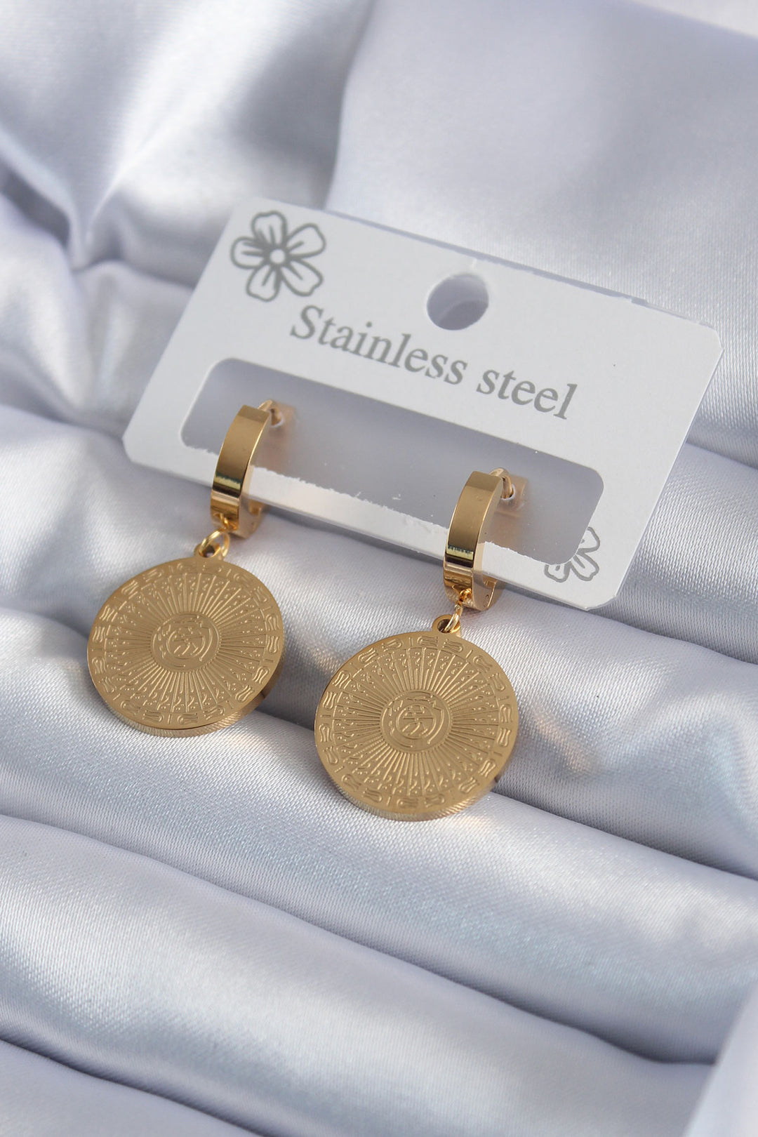 EBJ 316L Steel Gold Color Processing Detail Women's Earring - Sioux Falls