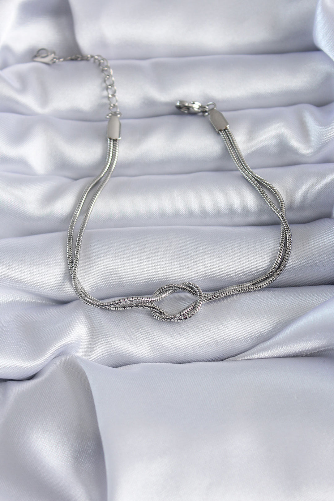 EBJ 316L Stainless Steel Silver Color Knot Design Women's Bracelet - Castle Rock