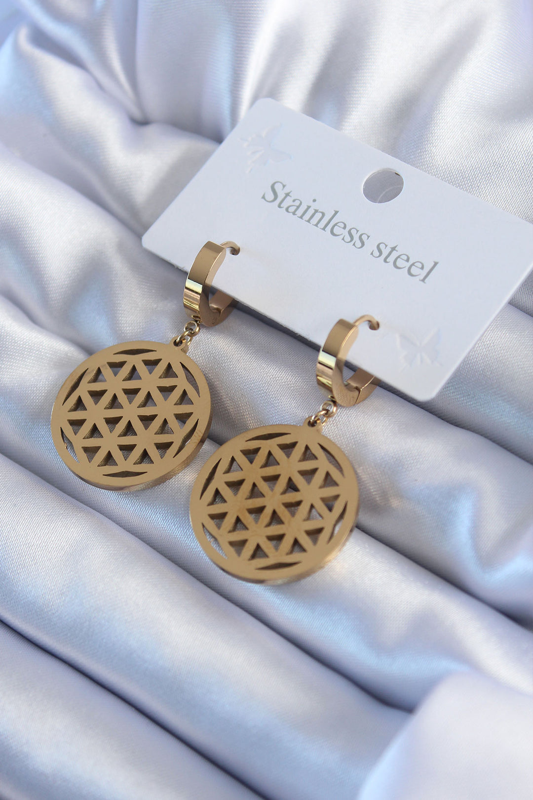 EBJ 316L Steel Gold Color Lotus Model Women's Earring - Halesowen