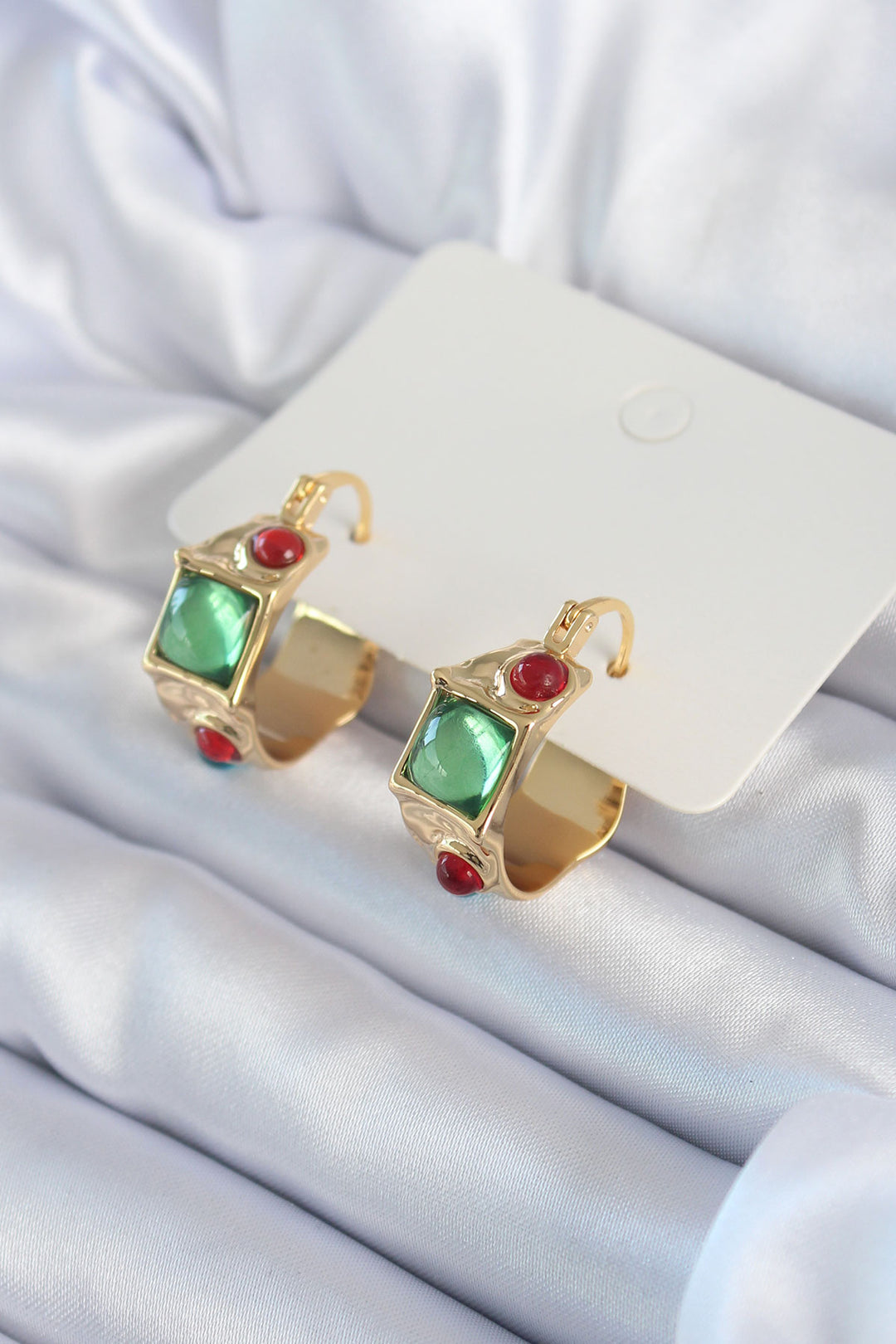 EBJ Gold Color Ring Model Brass VIP Women's Earring - Kropyvnytskyi