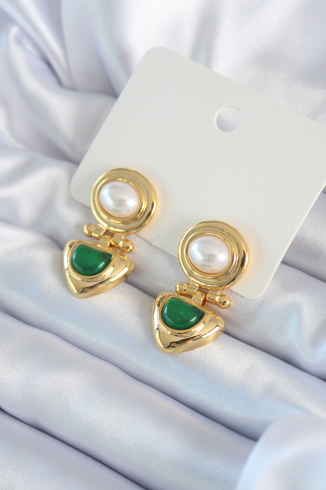EBJ Gold Color Dangle Pattern Brass VIP Women's Earrings - Carol Stream