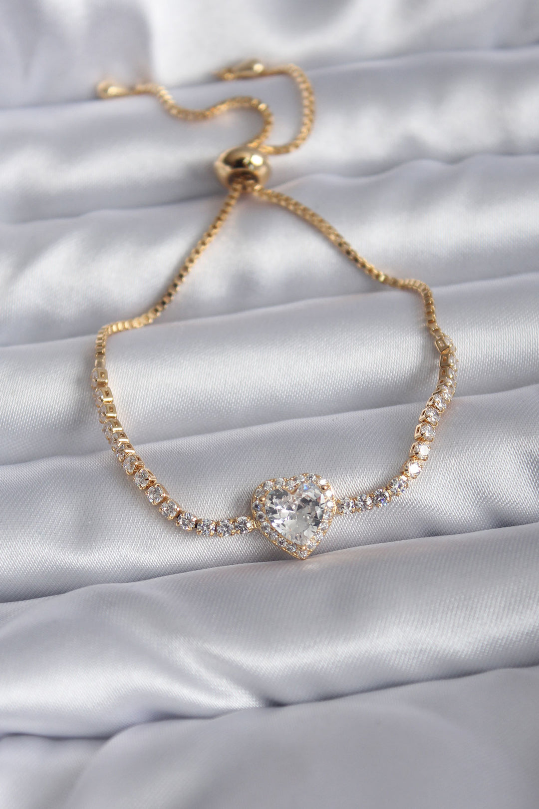 EBJ Gold Color Zircon Stone Charm Women's Adjustable Bracelet - Palm Springs