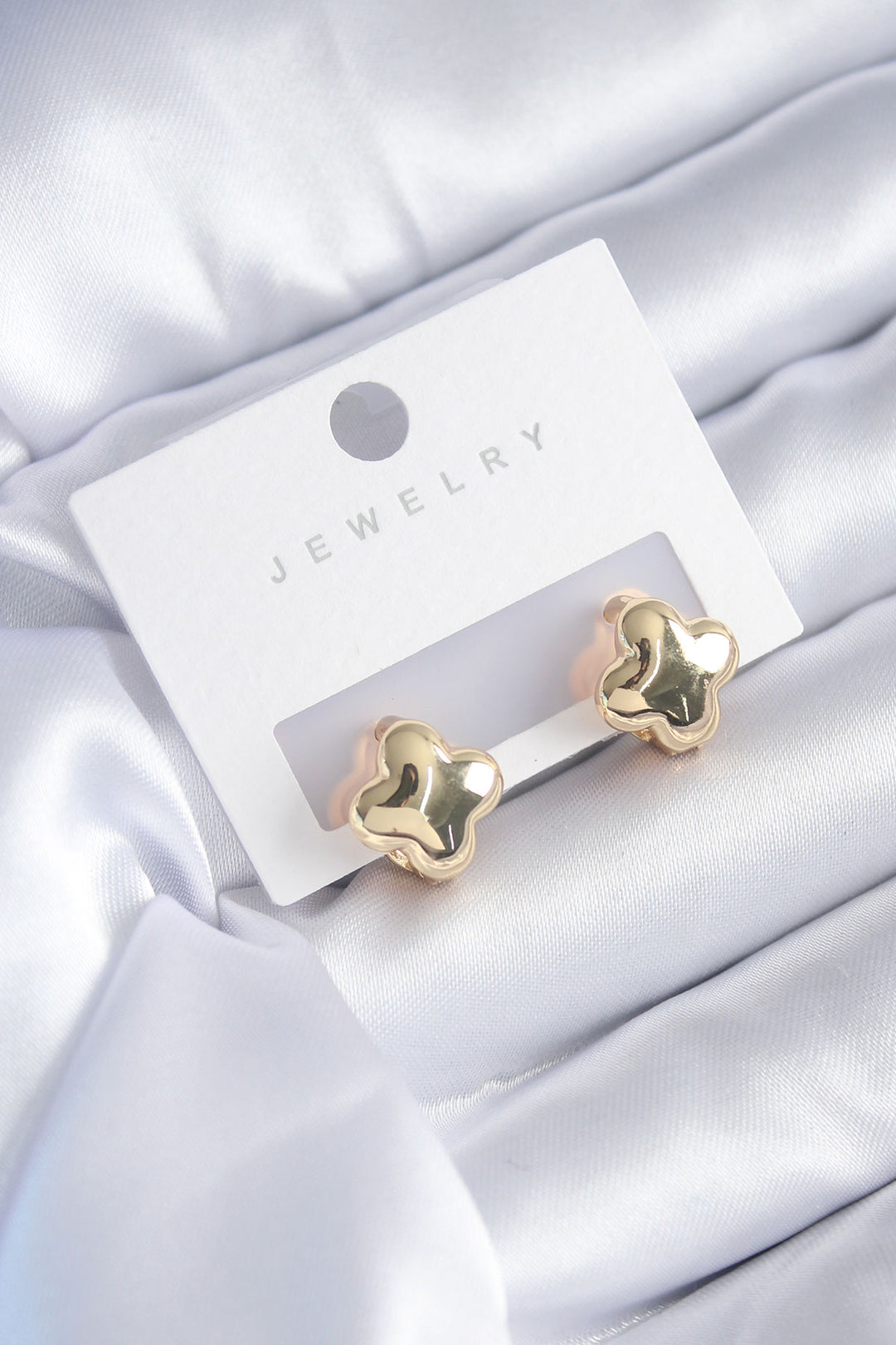 EBJ Gold Color Clover Model Brass Women's Earring - Acerra