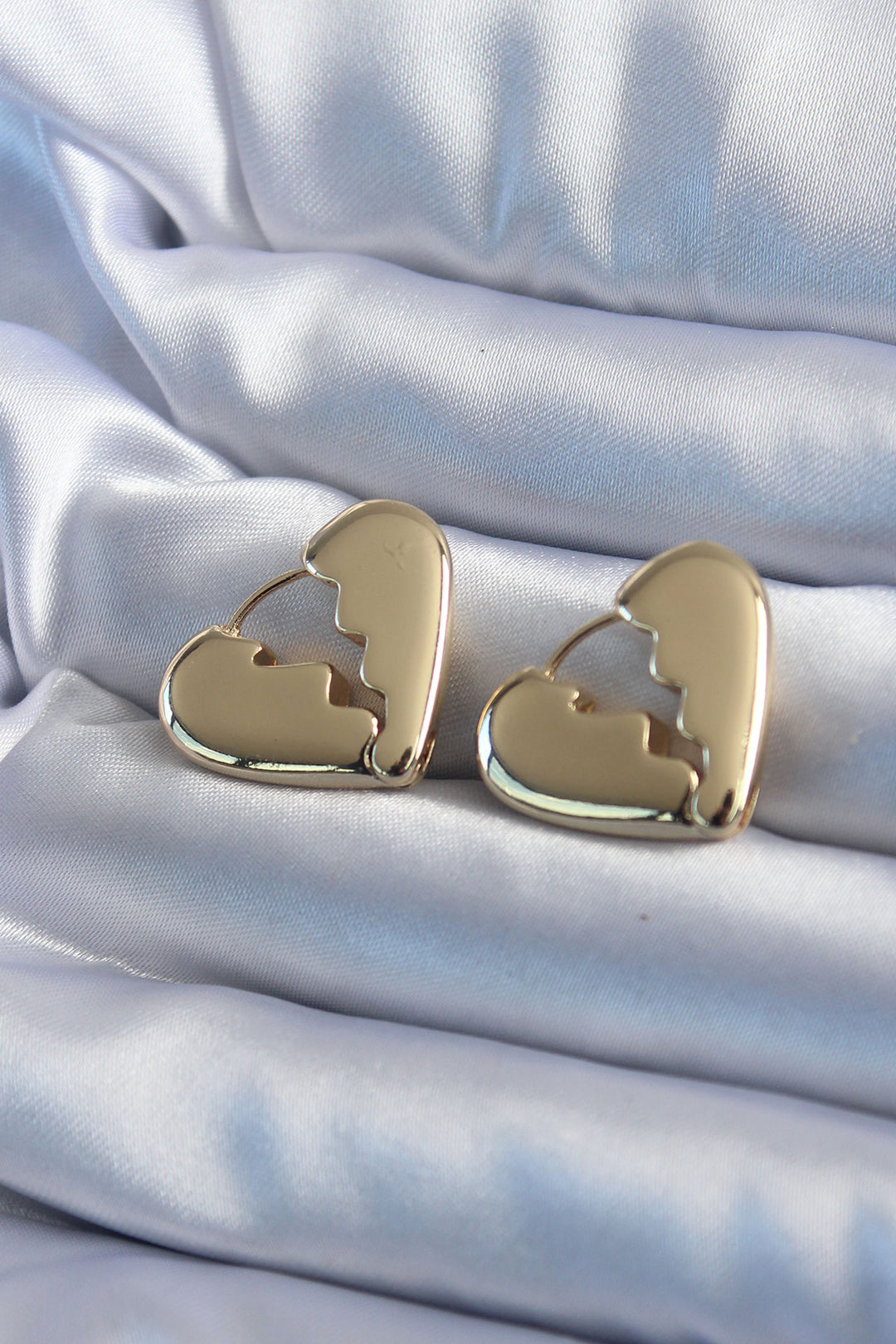 EBJ Gold Color Broken Heart Model Brass Women's Earrings - Bilbao