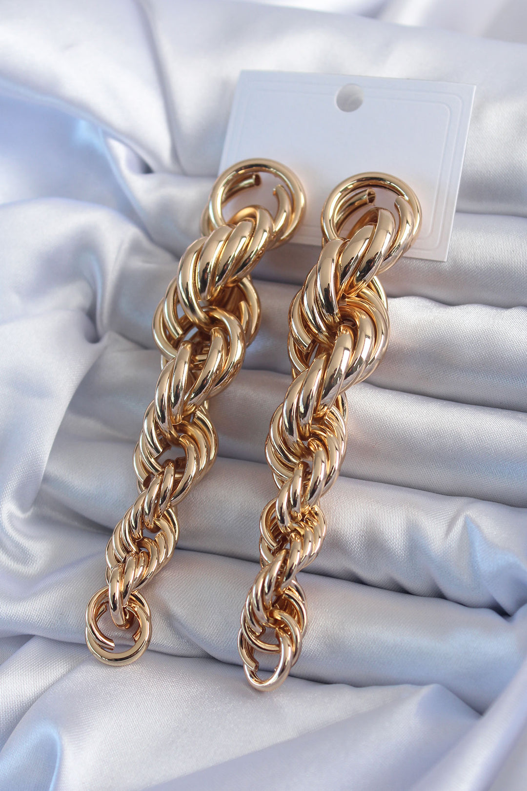 EBJ Gold Color Spiral Dangle Model Brass Women's Earrings - Basel